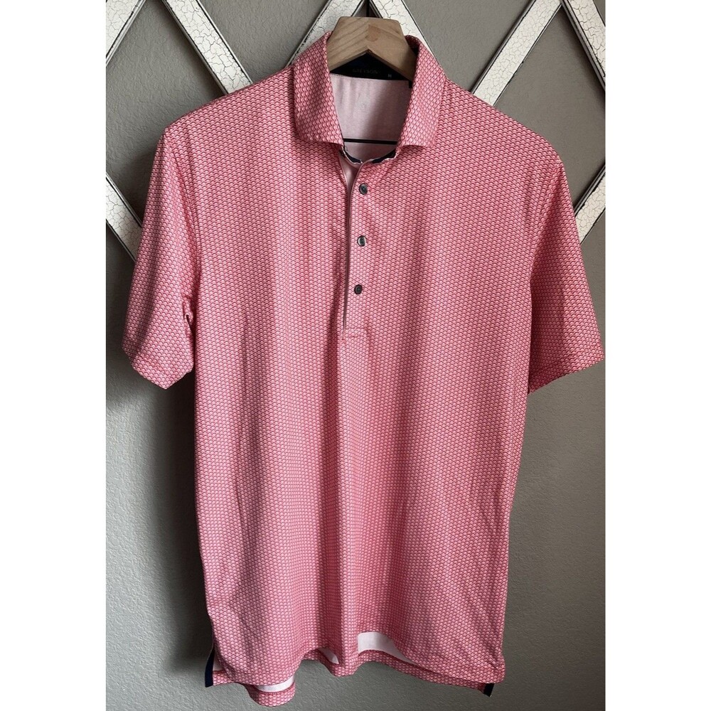 Greyson Men’s M Golf Polo Shirt Diamond Pattern *Logo* On Sleeve